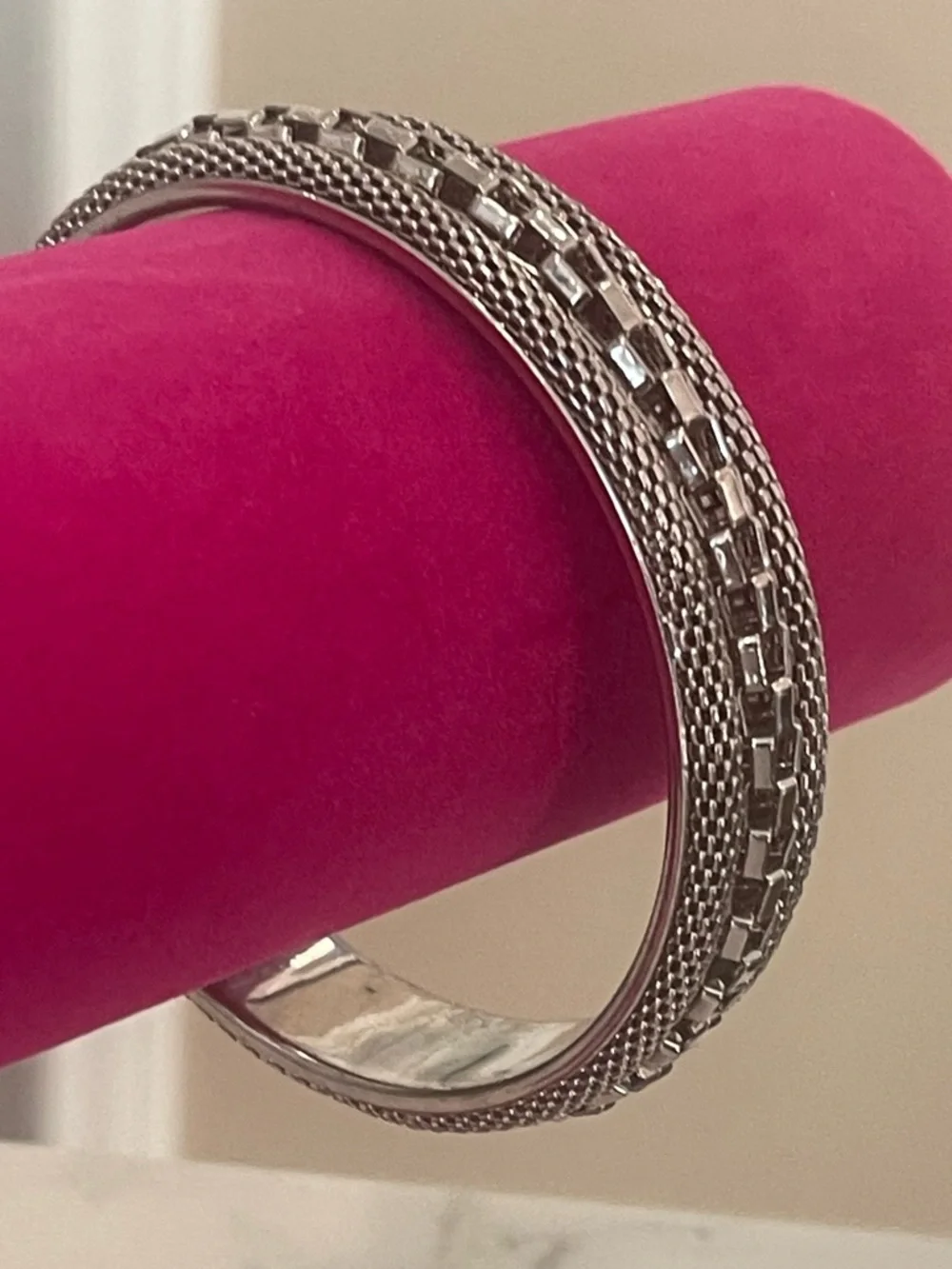 Silver Multi-Chain/Mesh Bangle Bracelet